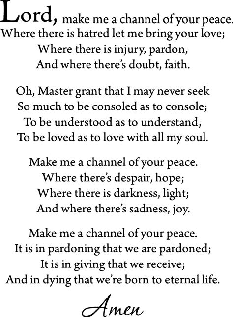 st francis prayer make me a channel of your peace